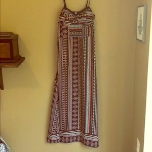 Boho structured top maxi dress w adjustable straps